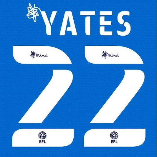 NOTTINGHAM 2020 2021 OFFICIAL YATES 22 AWAY PLAYER SIZE NAME SET