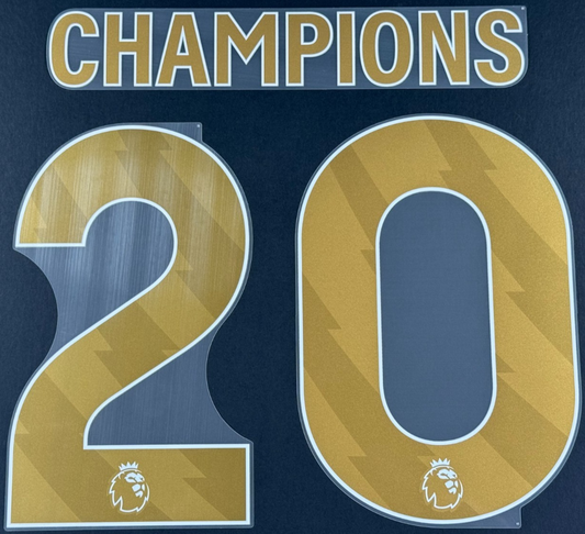LIVERPOOL CHAMPIONS  20 OFFICIAL AVERY DENNISON GOLD PLAYER SIZE NAME SET