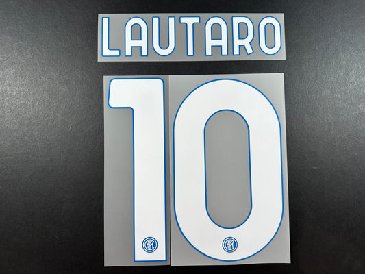 INTER MILAN 2020 2021 LAUTARO 10 OFFICIAL HOME WHITE PLAYER SIZE NAMESET