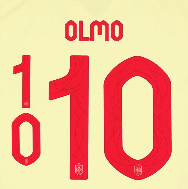 2024 2025 OFFICIAL SPAIN OLMO 10 AWAY PLAYER SIZE NAMESET