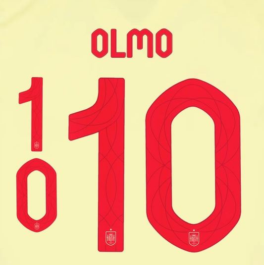 2024 2025 OFFICIAL SPAIN OLMO 10 AWAY PLAYER SIZE NAMESET