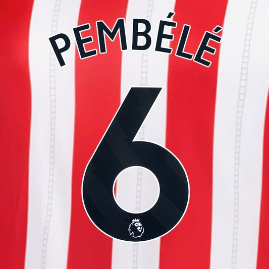 2025 2026 OFFICIAL SUNDERLAND PEMBELE 6 BLACK HOME PLAYER SIZE NAME SET