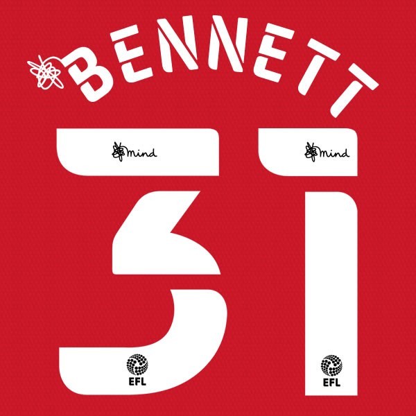 BLACKBURN 2020 2021 OFFICIAL BENNETT 31 AWAY PLAYER SIZE NAME SET