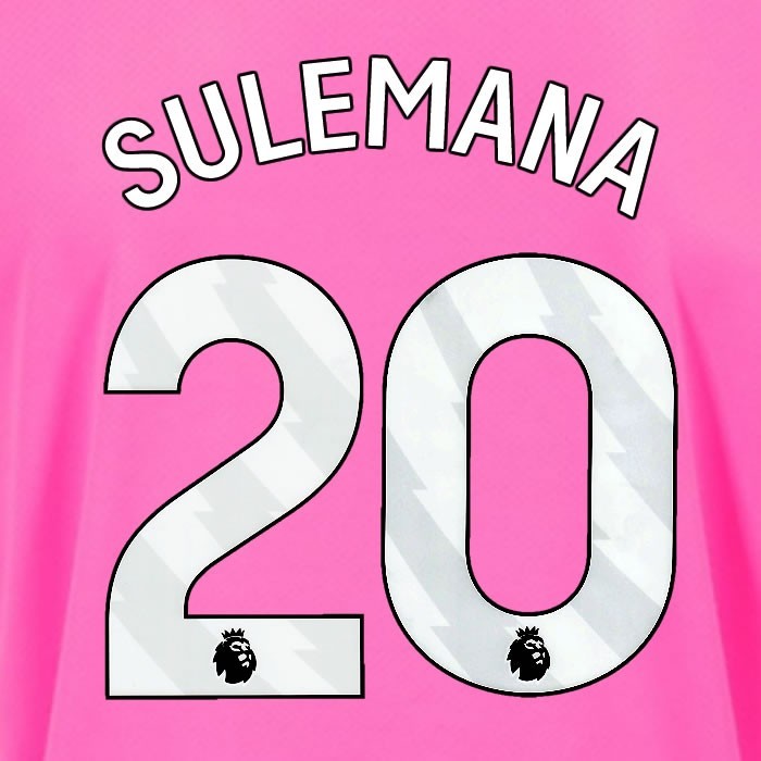 2024 2025 OFFICIAL SOUTHAMPTON SULEMANA 20 WHITE 3RD PLAYER SIZE NAME SET