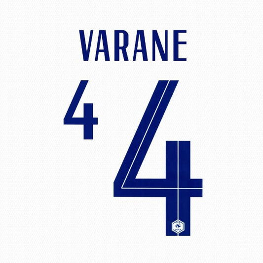 FRANCE 2020 2021 OFFICIAL VARANE 4 AWAY PLAYER SIZE NAMESET