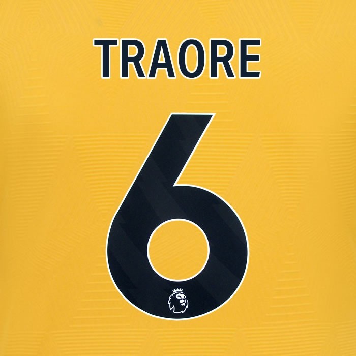 2024 2025 WOLVES HOME BLACK TRAORE 6 OFFICIAL PLAYER SIZE NAMESET