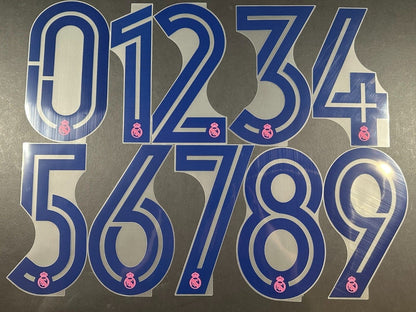 2020 - 2021 OFFICIAL AVERY DENNISON REAL MADRID AWAY PLAYER SIZE NUMBERS 265MM