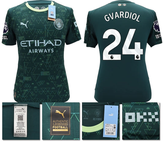 BNWT 25 26 MAN CITY PUMA 4TH GVARDIOL 24 + PATCHES FOOTBALL SHIRT