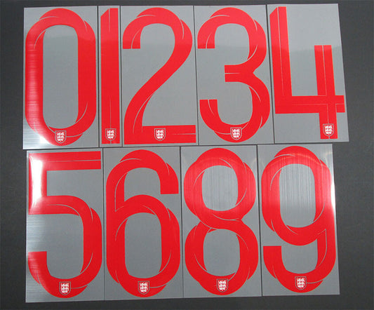 2018 2019 OFFICIAL SPORTING ID ENGLAND HOME RED PLAYER SIZE SHIRT NUMBERS 250MM