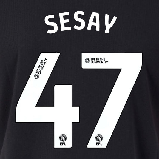 25 26 SOUTHAMPTON FC SESAY 47 OFFICIAL WHITE HOME PLAYER SIZE NAME SET 230MM