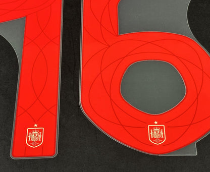 SPAIN 2023 2024 OFFICIAL AVERY DENNISON RODRIGO 16 AWAY PLAYER SIZE NAMESET