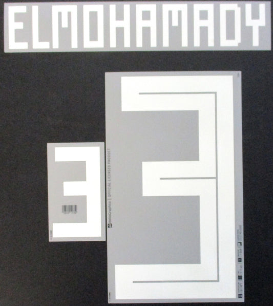 2018 WORLD CUP OFFICIAL EGYPT ELMOHAMADY 3 HOME PLAYER SIZE NAMESET
