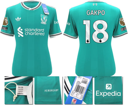 BNWT 2025 2026 LIVERPOOL ADIDAS 3RD SHIRT GAKPO 18 MEN'S