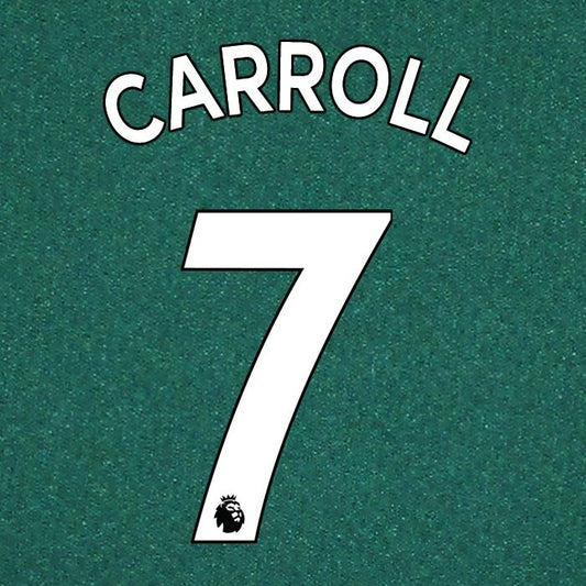 NEWCASTLE UNITED 19-23 CORROLL 7 OFFICIAL AVERY DENNISON WHITE PLAYER SIZE SET