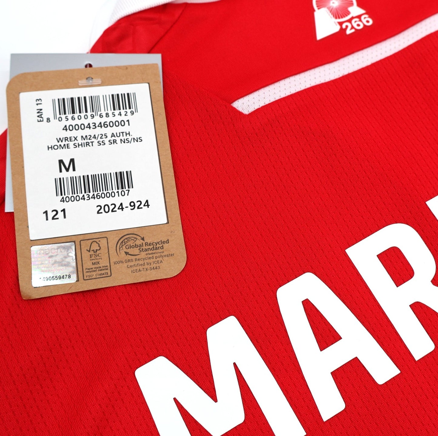 BNWT 2024 2025 WREXHAM A.F.C MACRON HOME SHIRT MARRIOTT 11 + PATCHES / MEDIUM