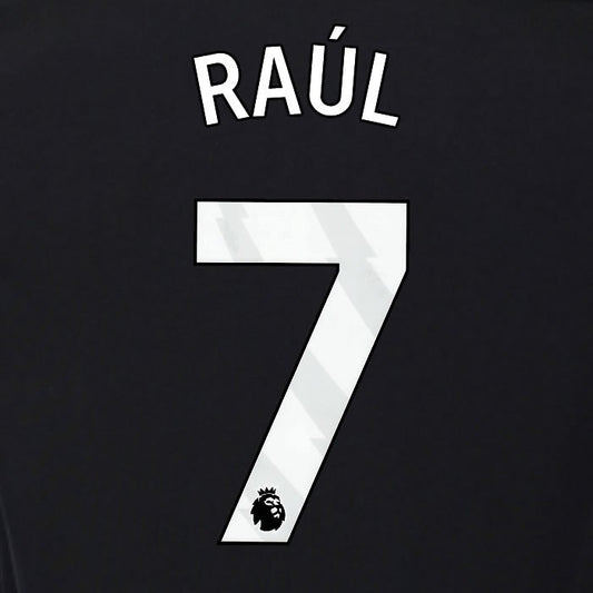 2025 2026 OFFICIAL FULHAM RAUL 7 WHITE 3RD PLAYER SIZE NAMESET