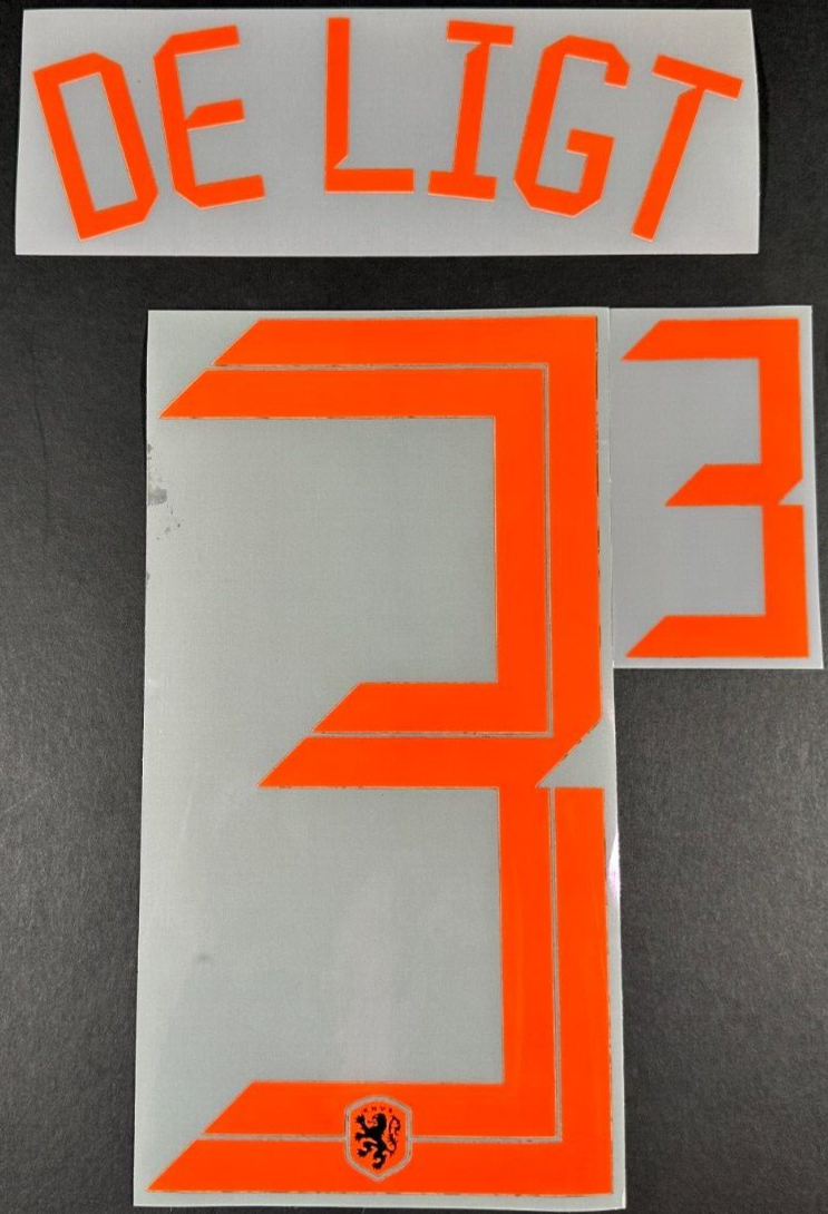 HOLLAND 2020 2021 OFFICIAL SPORTING ID DE LIGT 3 AWAY PLAYER SIZE NAMESET