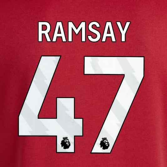 2025 2026 OFFICIAL LIVERPOOL RAMSAY 47 WHITE HOME PLAYER SIZE NAMESET