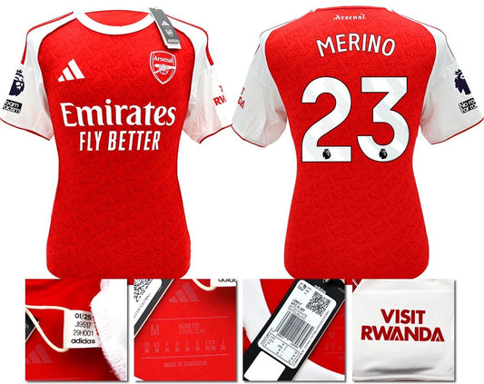 BNWT 2025/2026 ARSENAL F.C. ADIDAS HOME SHIRT MERINO 23 + PATCHES