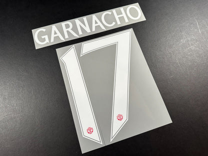 2024 2025 OFFICIAL MAN UNITED GARNACHO 17 WHITE CUP PLAYER SIZE NAMESET