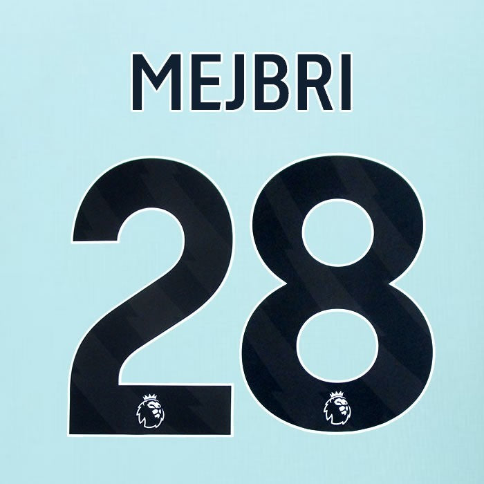 2025 2026 BURNLEY MEJBRI 28 OFFICIAL BLACK AWAY PLAYER SIZE NAMESET