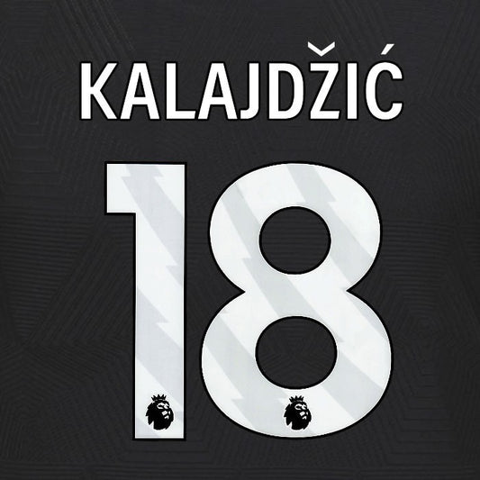 2024 2025 WOLVES AWAY WHITE KALAJDZIC 18 OFFICIAL PLAYER SIZE NAMESET