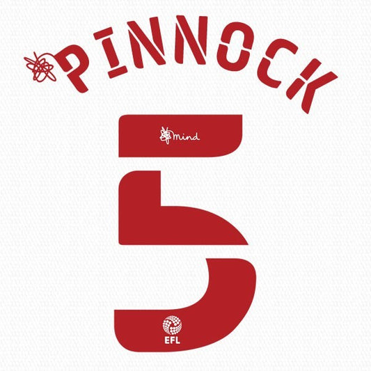 BRENTFORD 2020 2021 OFFICIAL PINNOCK 5 3RD PLAYER SIZE NAME SET