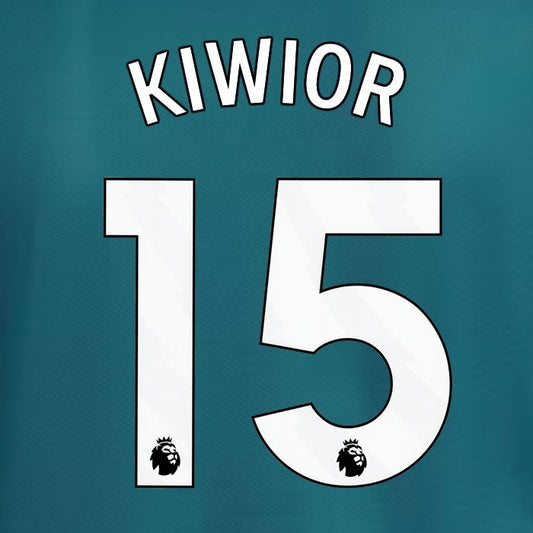 2023 2024 ARSENAL KIWIOR 15 WHITE 3RD OFFICIAL PLAYER SIZE NAME SET