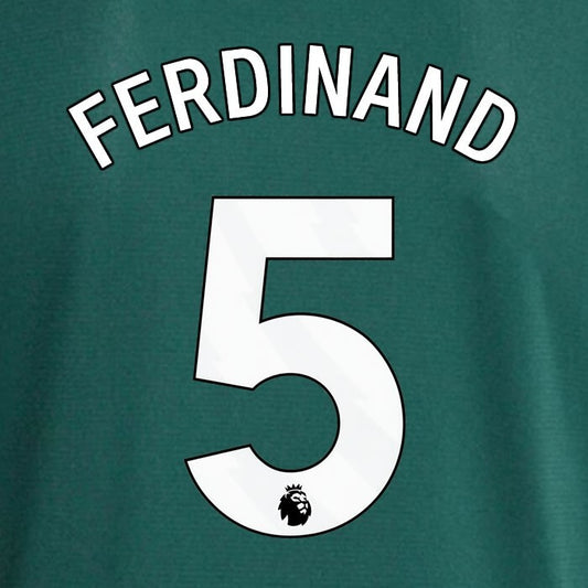 MAN UTD 2023 2024 FERDINAND 5 OFFICIAL AVERY DENNISON WHITE PLAYER SIZE NAME SET