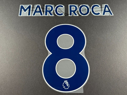LEEDS UNITED 2022 2023 MARC ROCA 8 OFFICIAL AVERY BLUE PLAYER SIZE NAME SET