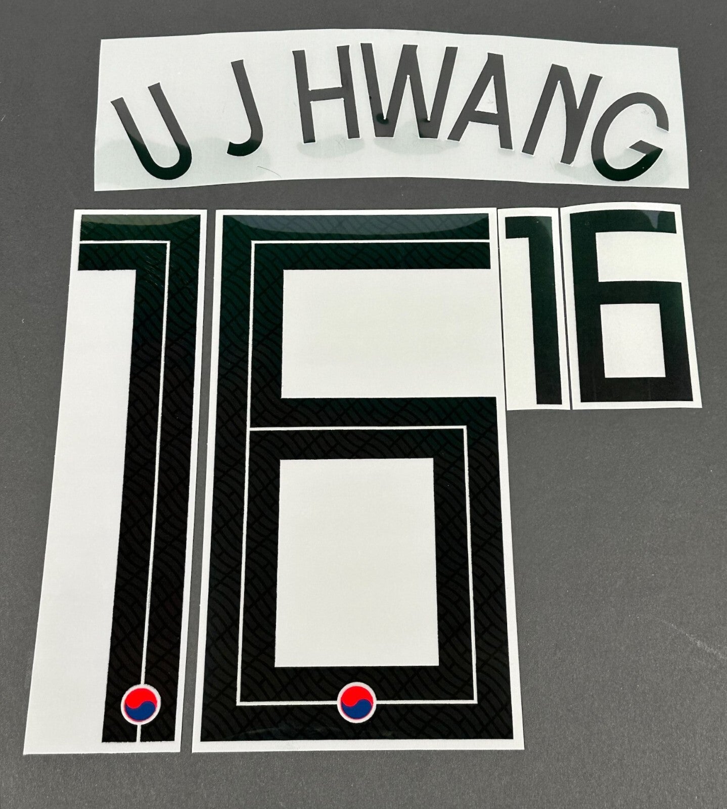 SOUTH KOREA 2020 2021 OFFICIAL SPORTING ID U J HWANG 16 HOME PLAYER SIZE NAMESET