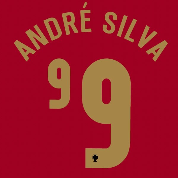 PORTUGAL 2020 2021 OFFICIAL SPORTING ID ANDRE' SILVA 9 HOME PLAYER SIZE NAMESET