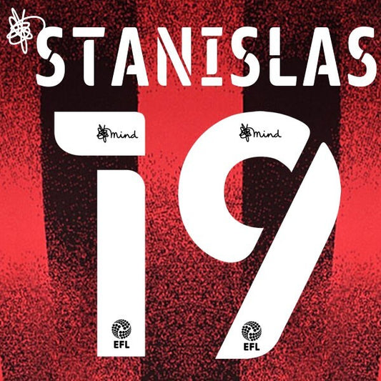 BOURNEMOUTH 2020 2021 OFFICIAL STANISLAS 19 ELMS UK HOME PLAYER SIZE NAME SET