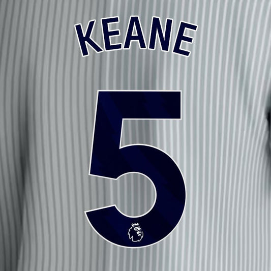 2023 2024 EVERTON KEANE 5 OFFICIAL BLUE 3RD PLAYER SIZE NAMESET
