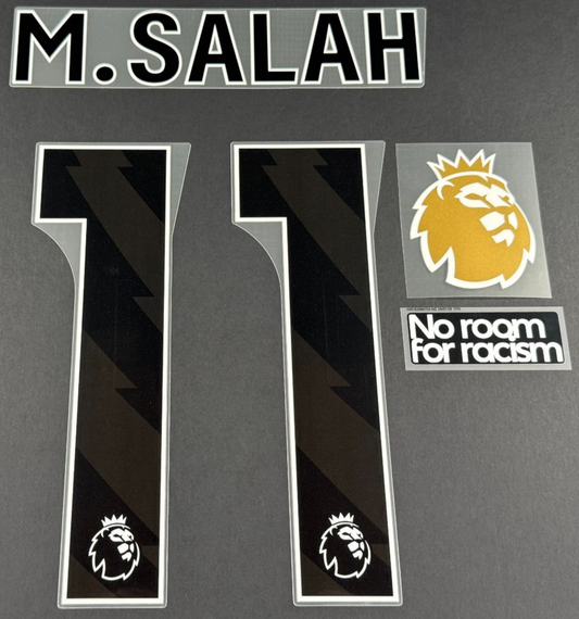 2024 2025 M. SALAH 11 OFFICIAL AVERY DENNISON BLACK PLAYER SIZE NAME + PATCHES