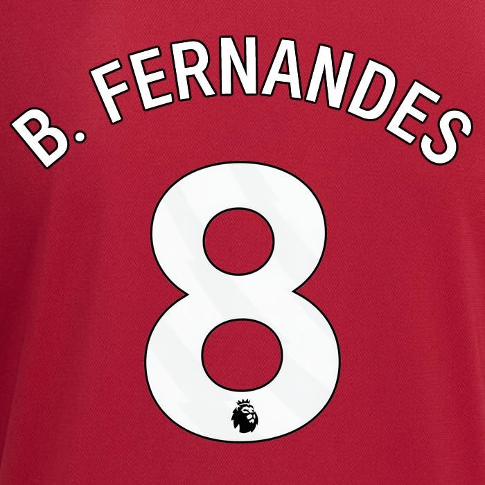 2023 2024 MANCHESTER UNITED B. FERNANDES 8 HOME WHITE PLAYER SIZE NAMESET