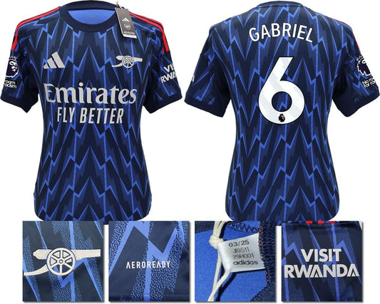 BNWT 2025 2026 ARSENAL F.C ADIDAS AWAY SHIRT GABRIEL 6  + PATCHES