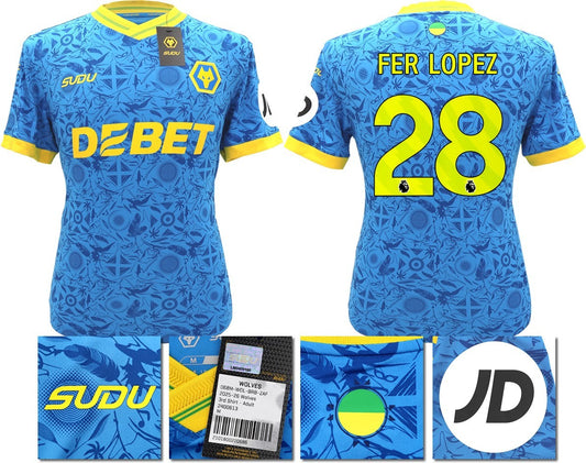 BNWT 2025/2026 WOLVES F.C.  SUDU THIRD SHIRT FER LOPEZ 28