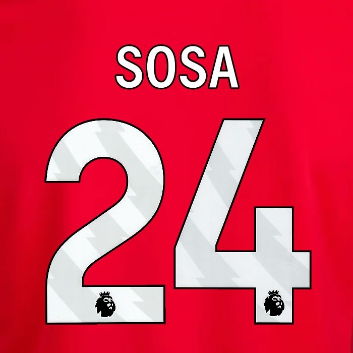 2024 2025 OFFICIAL NOTTINGHAM SOSA 24 WHITE HOME PLAYER SIZE NAMESET