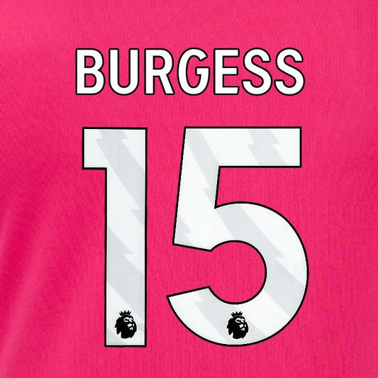 2024 2025 OFFICIAL IPSWICH TOWN BURGESS 15 WHITE 3RD PLAYER SIZE NAME SET