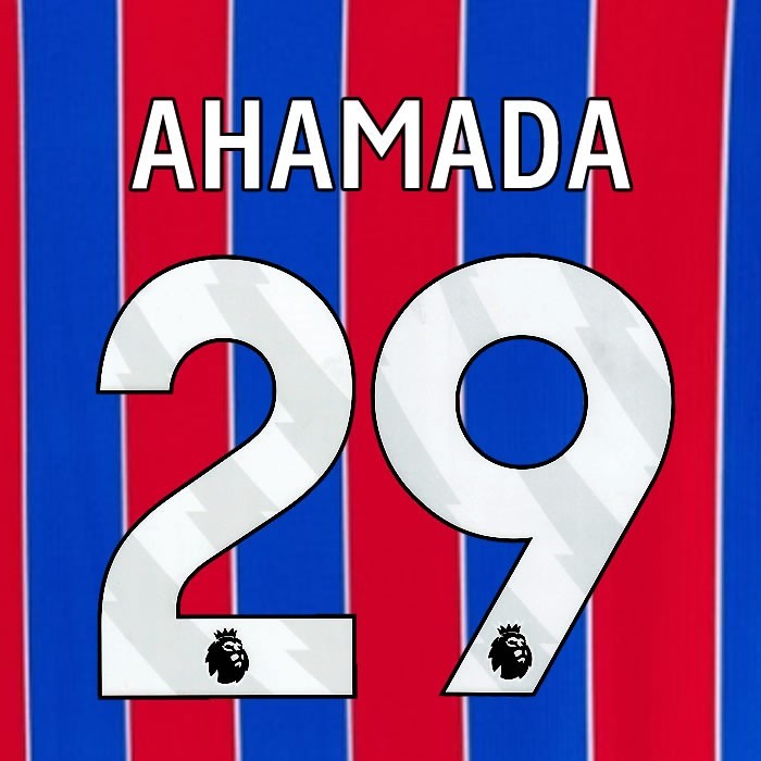 2025 2026 OFFICIAL CRYSTAL PALACE AHAMADA 29 WHITE HOME PLAYER SIZE NAMESET