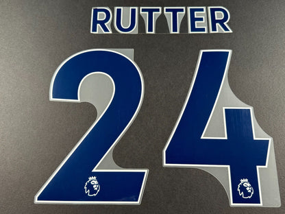 LEEDS UNITED 2022 2023 RUTTER 24 OFFICIAL AVERY BLUE PLAYER SIZE NAME SET