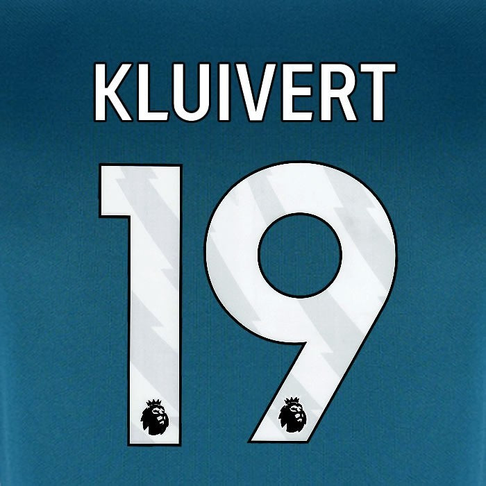 2024 2025 BOURNEMOUTH KLUIVERT 19 WHITE 3RD PLAYER SIZE NAME SET