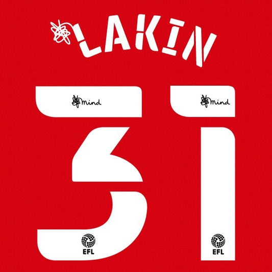 BIRMINGHAM 2020 2021 OFFICIAL LAKIN 31 AWAY PLAYER SIZE NAME SET