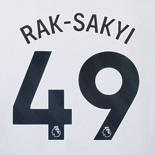 2023 2024 OFFICIAL CRYSTAL PALACE RAK SAKYI 49 BLACK AWAY PLAYER SIZE NAMESET