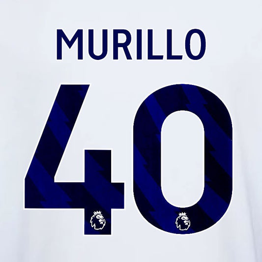 2023 2024 OFFICIAL NOTTINGHAM MURILLO 40 BLUE AWAY PLAYER SIZE NAMESET