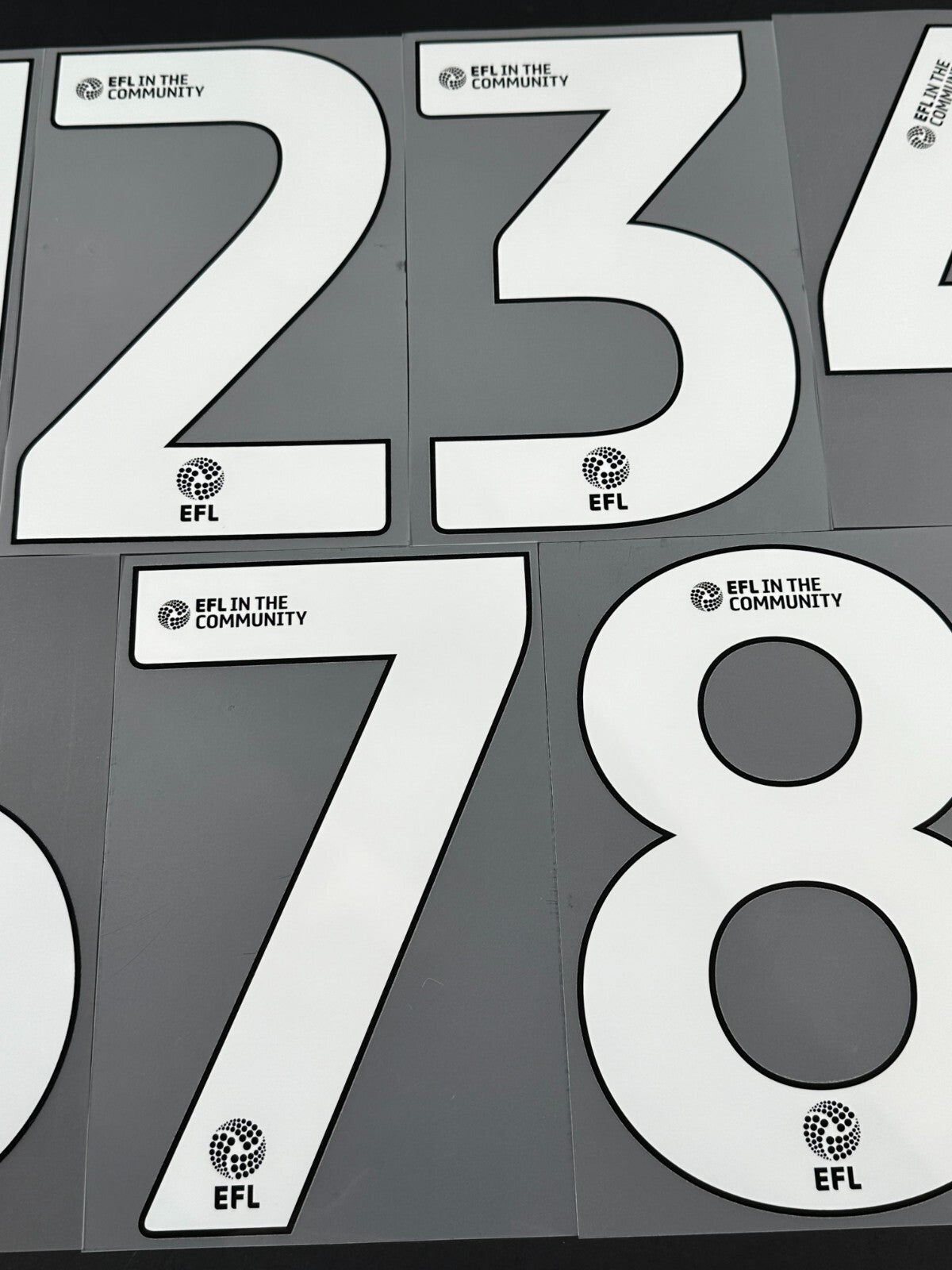 2024 2025 OFFICIAL EFL FOOTBALL LEAGUE WHITE PLAYER SIZE SHIRT NUMBERS