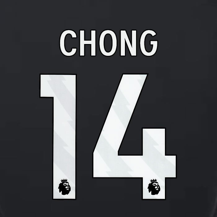 2023 2024 LUTON TOWN OFFICIAL CHONG 14 WHITE 3RD PLAYER SIZE NAMESET