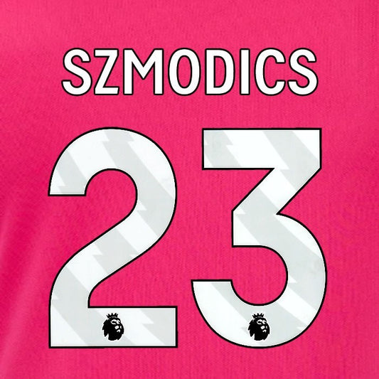 2024 2025 OFFICIAL IPSWICH TOWN SZMODICS 23 WHITE 3RD PLAYER SIZE NAME SET