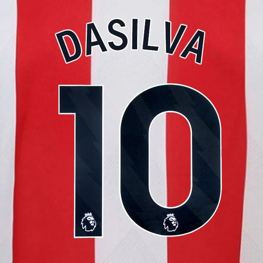 2024 2025 BRENTFORD DASILVA 10 OFFICIAL BLACK HOME PLAYER SIZE NAMESET
